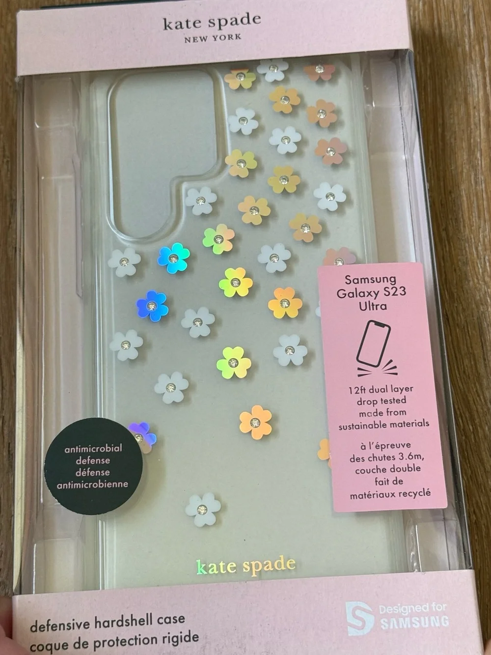 New Kate Spade New York Samsung Galaxy S23 Ultra Case Iridescent Flowers
